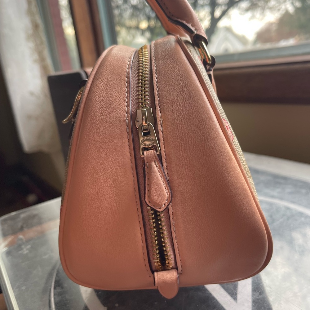 Coach Strawberry Sydney Satchel in Tan and Pink - Picture 4 of 5